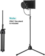 Load image into Gallery viewer, AGPtEK Condenser Microphone Stand with Non-Slip Feet, Adjustable Height &amp; Foldable Design, 33.46-68.9 inches

