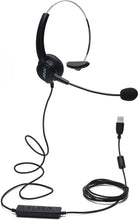 Load image into Gallery viewer, AGPtEK Call Center Hands-Free Noise Cancelling Corded Monaural Headset with Mic Mircrophone