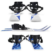 Load image into Gallery viewer, Kids Beginner Ski Boards & Poles, ODOLAND Low-Resistant Ski Boards for Age 4 and Under, Snowflake