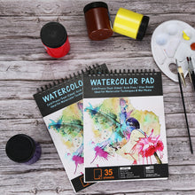 Load image into Gallery viewer, AGPtEk Watercolor Paper Pad 2 Packs 9 * 12 inches 70 Sheets Acid Free Great for Watercolor Painting and Wet Media