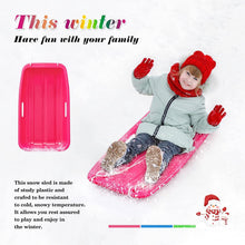 Load image into Gallery viewer, Winter durable Plastic snow Sled in boat shape Snow Sledge for child and adult Outdoor Pulling Snow board Snow Seats 65*36*10.8CM/25.6*14.2*4.3 inch pink color