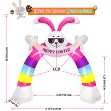 Load image into Gallery viewer, Easter Inflatable Outdoor, CAMULAND 10FT Bunny Inflatable Arch Decoration with Banner and LED Lights, Easter Inflatables Archway Décor, Great for Home, Yard, Lawn