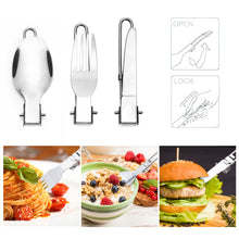 Load image into Gallery viewer, ODOLAND Camping Cookware Kit Lightweight Portable Cookware Set with Water Cup Fork Kit and Multi-functional Carabiner with Knife, Great for Backpacking Outdoor Camping Hiking and Picnic