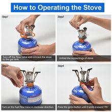 Load image into Gallery viewer, ODOLAND 12pcs Camping Cookware Mess Kit with Mini Stove, Lightweight Pot Pan Kettle with 2 Cups Fork Knife Spoon Kit for Backpacking Outdoor Camping Hiking and Picnic