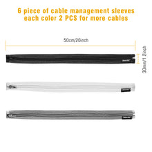 Load image into Gallery viewer, 6 Packs Cable Sleeve Wrap Cover Organization Management Zipper TV Computer Home Electronics