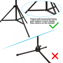 Load image into Gallery viewer, Mic Stand, IMAGE Microphone Stand with Mic Clip Holder, Collapsible and Adjustable Height Heavy Metal Base for PC, Tablet or Cellphone