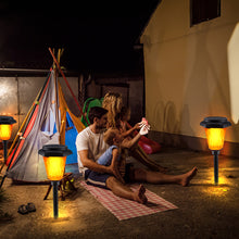 Load image into Gallery viewer, Flickering Flame Solar Lights, IMAGE 4 Pcs Solar Torch Light with Flickering Flame, Solar Powered Lights with Waterproof Function, Torch Solar Lights Outdoor with Ground Spike for Yard, Patio and Lawn