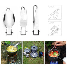 Load image into Gallery viewer, ODOLAND 10pcs Camping Cookware Mess Kit Lightweight Pot Pan Kettle with 2 Cups Fork Knife Spoon Kit for Backpacking Outdoor Camping Hiking and Picnic