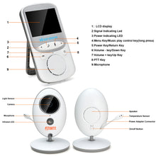 Load image into Gallery viewer, Fitnate® Wireless Video Baby Monitor with Digital Camera, Night Vision Temperature Monitoring & 2 Way Talkback System, Built-in Remote Lullabies, More Strong Signal, Larger Monitor