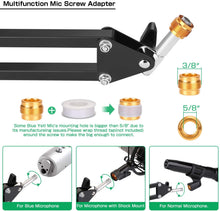 Load image into Gallery viewer, AGPtEK Microphone Arm Stand with Mic Boom Arm Stand, Metal Screw Adapter, Mic Pop Filter, Cable Ties and Microphone Holder