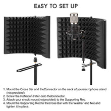 Load image into Gallery viewer, AGPTEK Studio Microphone Foam Shield Soundproofing Acoustic Panel Mic Booth Shield Noise Deadening Absorbing (L(13"*8.3"))