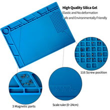 Load image into Gallery viewer, 13.8" * 9.8" Magnetic Soldering Silicone Heat Insulation Mat for BGA Iron Gun Workbench Cell Phone