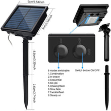 Load image into Gallery viewer, Solar Rope Lights 23m/75.5FT 200LED,8 model 2400mah high capacity battery lights for indoor/outdoor decorations Christmas Lighting for outdoor Garden, Patio, Party, Waterproof white