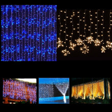 Load image into Gallery viewer, 3Mx3M 300 LED Starry Fairy Curtains Light Indoor/Outdoor Waterproof Blue