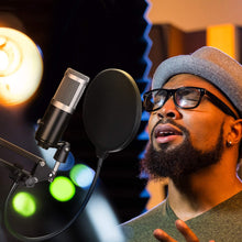 Load image into Gallery viewer, AGPtEK Microphone Arm Stand with Mic Boom Arm Stand, Metal Screw Adapter, Mic Pop Filter, Cable Ties and Microphone Holder