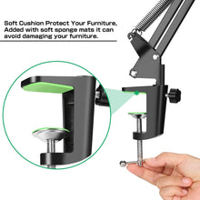 Load image into Gallery viewer, AGPtEK Microphone Arm Stand with Mic Boom Arm Stand, Metal Screw Adapter, Mic Pop Filter, Cable Ties and Microphone Holder
