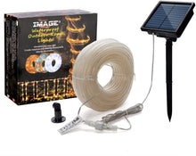 Load image into Gallery viewer, Solar Rope Lights 23m/75.5FT 200LED,8 model 2400mah high capacity battery lights for indoor/outdoor decorations Christmas Lighting for outdoor Garden, Patio, Party, Waterproof white