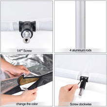 Load image into Gallery viewer, Nicam 35inchx47inch/ 90x120 CM 5-in-1Photo Studio Reversible Gold/Silver & Black/White and Translucent Fabric Panel Light Reflector with Mounting Bracket and Carrying Bag