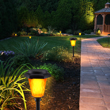 Load image into Gallery viewer, Flickering Flame Solar Lights, IMAGE 4 Pcs Solar Torch Light with Flickering Flame, Solar Powered Lights with Waterproof Function, Torch Solar Lights Outdoor with Ground Spike for Yard, Patio and Lawn