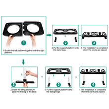 Load image into Gallery viewer, Ownpets Elevated Dog Bowls, Raised Food and Water Bowls with Adjustable Stand, No Spill Stainless Steel Pet Bowls with 4 Heights for Small, Medium & Large Dogs