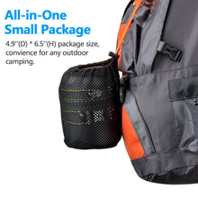 Load image into Gallery viewer, ODOLAND Camping Cookware Kit Lightweight Portable Cookware Set with Water Cup Fork Kit and Multi-functional Carabiner with Knife, Great for Backpacking Outdoor Camping Hiking and Picnic