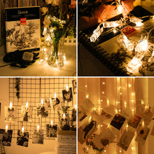 Load image into Gallery viewer, String Lights, IMAGE 7ft 20 Photo Clips LED String Lights, Fairy Twinkle Lights Battery Operated for Hanging Photos, Cards, Artwork, Ideal for Christmas, Wedding, Birthday and Parties