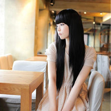 Load image into Gallery viewer, New style black Fashion Long straight women's Girl full Hair Wig cosplay