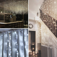 Load image into Gallery viewer, IMAGE 448 LED 6.6*19.6 feet LED Curtain Lights with 8 Light Modes and Memory Function, Waterproof Window Curtain Lights White