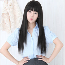 Load image into Gallery viewer, New style black Fashion Long straight women's Girl full Hair Wig cosplay