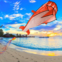 Load image into Gallery viewer, IMAGE 3D Kite Red Dolphin with Huge Frameless Soft Parafoil for Kids