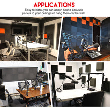 Load image into Gallery viewer, AGPtEK 12 Packs Soundproof Foams 12*12 *2 In Acoustic Foam Panels Ideal for Recording Studio TV Room Kid’s Room Office and Podcast Recording with Adhesive Tabs