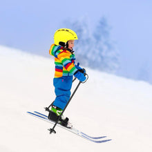 Load image into Gallery viewer, Kids Beginner Ski Boards & Poles, ODOLAND Low-Resistant Ski Boards for Age 4 and Under, Snowflake