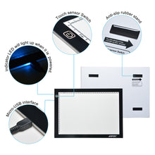 Load image into Gallery viewer, A4 LED Artcraft Tracing Light Pad Light Box Tatoo Pad Aniamtion Sketching Designing Stencilling