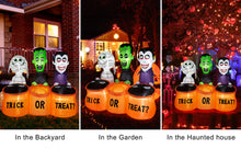 Load image into Gallery viewer, 5FT Halloween Inflatable Decorations, CAMULAND Halloween Inflatable Built-in LED Lights Blow Up Yard Decoration with Mummy, Vampire, Green-Faced Ghost and TRICK OR TREAT, Ideal for Gardens, Yards and Lawns