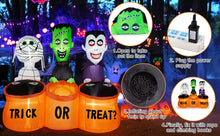 Load image into Gallery viewer, 5FT Halloween Inflatable Decorations, CAMULAND Halloween Inflatable Built-in LED Lights Blow Up Yard Decoration with Mummy, Vampire, Green-Faced Ghost and TRICK OR TREAT, Ideal for Gardens, Yards and Lawns