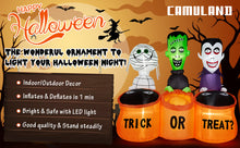 Load image into Gallery viewer, 5FT Halloween Inflatable Decorations, CAMULAND Halloween Inflatable Built-in LED Lights Blow Up Yard Decoration with Mummy, Vampire, Green-Faced Ghost and TRICK OR TREAT, Ideal for Gardens, Yards and Lawns