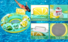 Load image into Gallery viewer, Inflatable Lounger Pool Float with a Rubber Handle and a Drink Holder, Soft, Durable and Portable Inflatable Pool Float Chair with Mesh Fabric for Adults and Kid