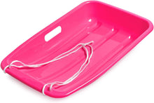 Load image into Gallery viewer, Winter durable Plastic snow Sled in boat shape Snow Sledge for child and adult Outdoor Pulling Snow board Snow Seats 65*36*10.8CM/25.6*14.2*4.3 inch pink color