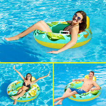 Load image into Gallery viewer, Inflatable Lounger Pool Float with a Rubber Handle and a Drink Holder, Soft, Durable and Portable Inflatable Pool Float Chair with Mesh Fabric for Adults and Kid