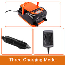 Load image into Gallery viewer, Air Pump, AGPtEK Electric Air Pump Digital 16PSI 12V Rechargeable SUP Electric Air Pump Compressor with Quick Air Inflator / Deflator, Portable Electric High Pressure Air Pump for Air Mattresses, Tents and Inflatable Boats