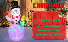 Load image into Gallery viewer, 5FT Snowman Inflatable Outdoor Decoration Rotating LED Lights Blow Up Christmas