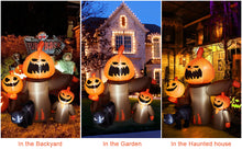 Load image into Gallery viewer, 5FT Inflatable Halloween Decorations, CAMULAND Halloween inflatable Pumpkin with Cats, Built-in LED Lights, Ropes, Inflatable LED Lights Blow Up outdoor Decor for Yard, Gardens and Lawns