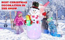 Load image into Gallery viewer, 5FT Snowman Inflatable Outdoor Decoration Rotating LED Lights Blow Up Christmas