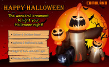 Load image into Gallery viewer, 5FT Inflatable Halloween Decorations, CAMULAND Halloween inflatable Pumpkin with Cats, Built-in LED Lights, Ropes, Inflatable LED Lights Blow Up outdoor Decor for Yard, Gardens and Lawns