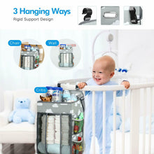 Load image into Gallery viewer, Baby Hanging Crib Organizer Nappy Diaper Changing Storage Caddy Bag Organiser
