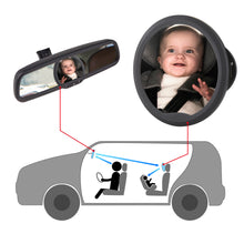 Load image into Gallery viewer, Baby Back Seat Car Mirror Rear Facing View Infant Child Shatterproof Safety