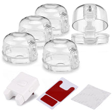 Load image into Gallery viewer, 5 Pack Kitchen Gas Electric Stove Knob Safety Covers for Baby Kids Cap Locks