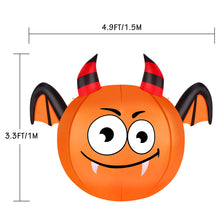Load image into Gallery viewer, CAMAULAN 4FT Halloween Pumpkin Outdoor Decoration with a Bat