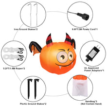Load image into Gallery viewer, CAMAULAN 4FT Halloween Pumpkin Outdoor Decoration with a Bat