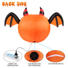 Load image into Gallery viewer, CAMAULAN 4FT Halloween Pumpkin Outdoor Decoration with a Bat
